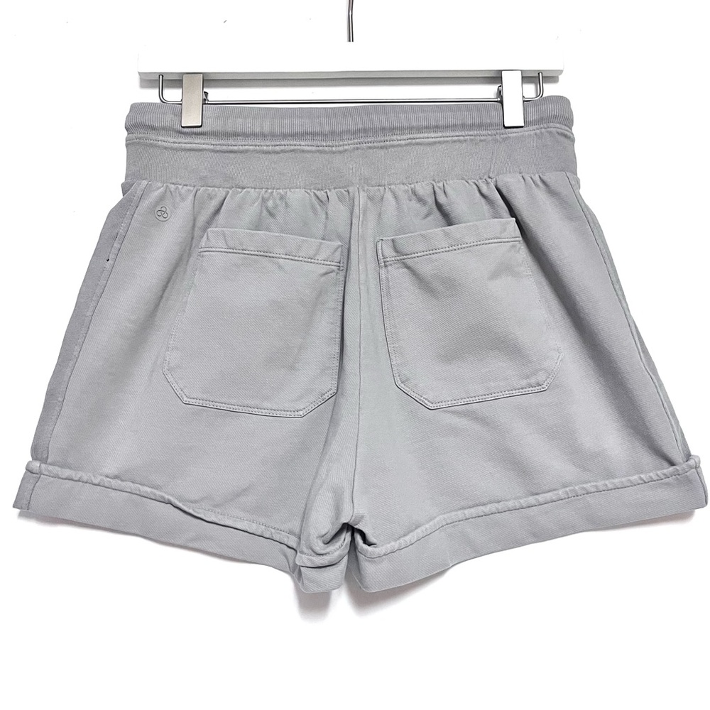 Zella Organic Cotton Shorts Cuffed Hem Drawstring XS Athleisure Granola Girl Gym - Picture 3 of 15